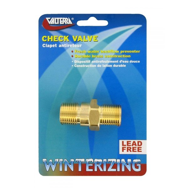 Valterra CHECK VALVE, 1/2IN, BRASS, MPT X MPT, LF, CARDED P23415LFVP